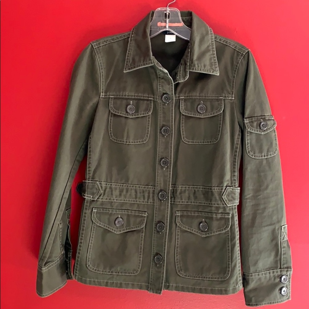 J. Crew Utility Jacket- Army Green Cotton Sz S